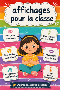 Affichage coloré et engageant dans une salle de classe