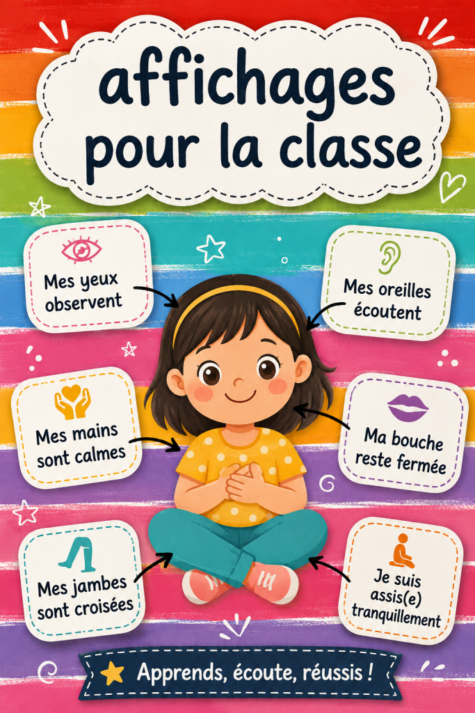 Affichage coloré et engageant dans une salle de classe