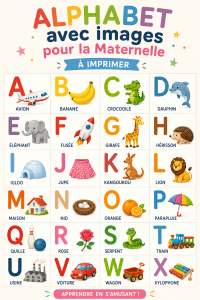 Alphabet illustré pour enfants à imprimer, idéal pour la maternelle