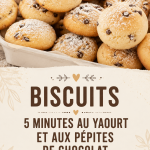 Biscuits moelleux au yaourt et pépites de chocolat sur une table