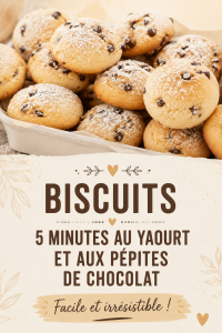 Biscuits moelleux au yaourt et pépites de chocolat sur une table