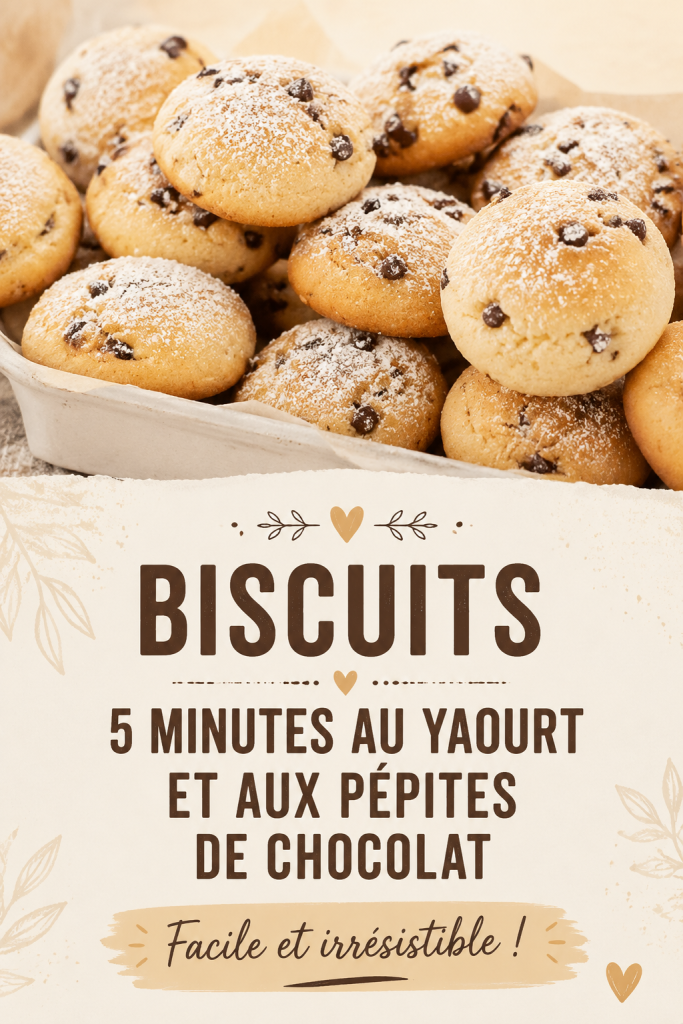 Biscuits moelleux au yaourt et pépites de chocolat sur une table