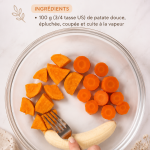 Biscuits sains pour bébé à base de patate douce, prêts à être dégustés.