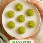 Boulettes de petits pois pour bébé dans un bol, prêtes à être servies
