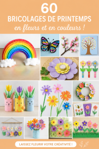 Famille heureux réalisant un bricolage printanier coloré ensemble