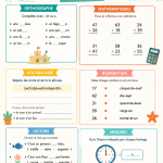 Cahier de vacances à imprimer pour les enfants de CP et CE1