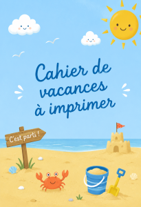 Enfant en train d'utiliser un cahier de vacances à imprimer pour apprendre.