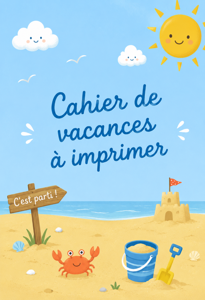 Enfant en train d'utiliser un cahier de vacances à imprimer pour apprendre.