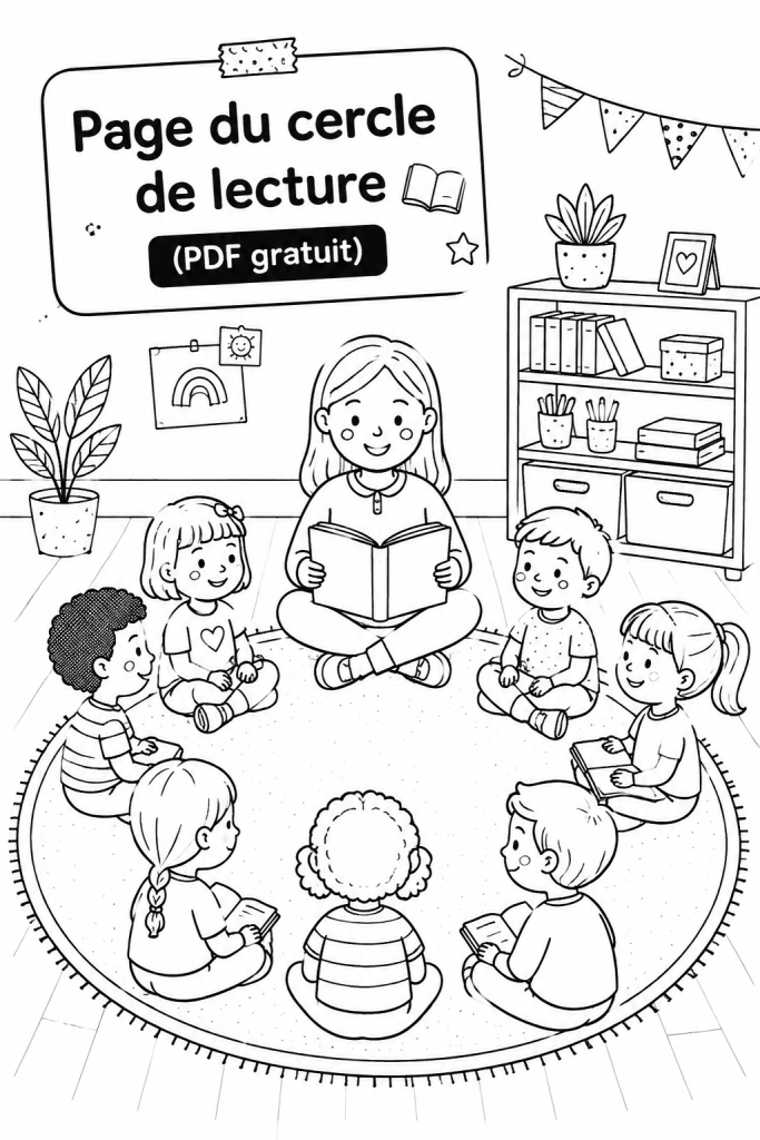 Élèves en cercle discutant d'un livre dans une classe