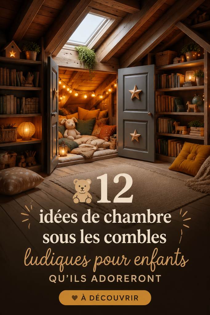 Chambre d'enfant inspirante aménagée sous les combles avec des éléments ludiques et colorés