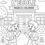 Un ensemble de pages de coloriages sur le thème de la rentrée scolaire, à imprimer pour les enfants.