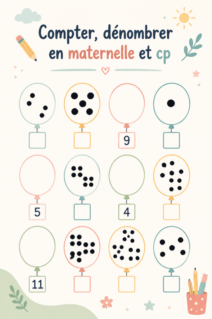 Enfants en classe apprenant à compter avec des jeux éducatifs.