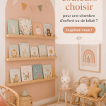 Chambre d'enfant décorée avec des couleurs douces et chaleureuses