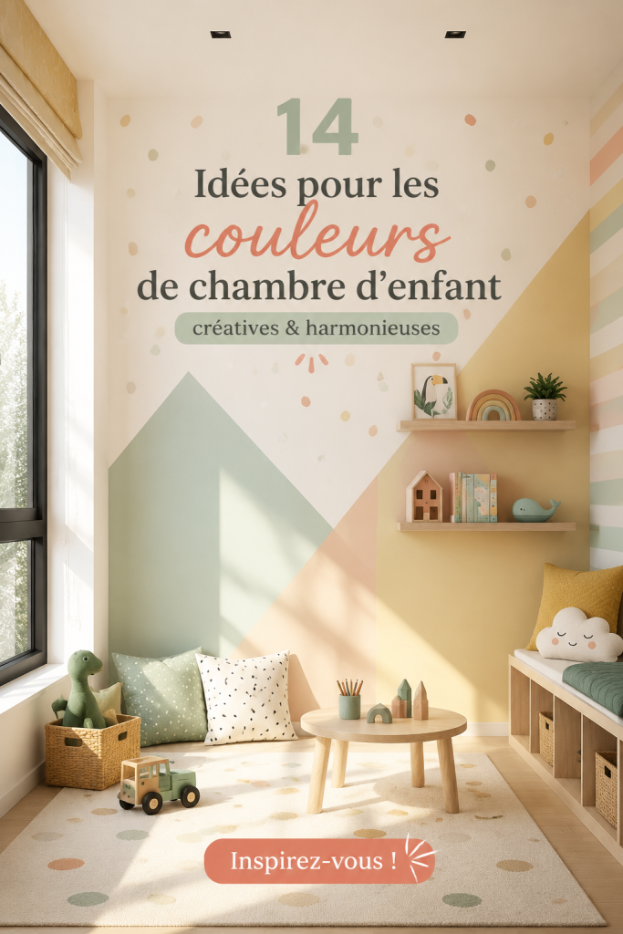 Un enfant heureux dans une chambre colorée avec des teintes douces et vives.