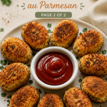 Recette de croquettes de chou-fleur au parmesan, présentées sur une assiette garnie