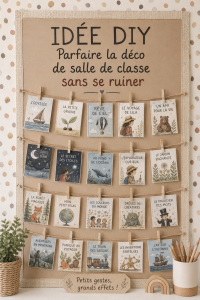 Salle de classe décorée avec des objets DIY colorés et attractifs.
