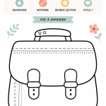Un cartable décoré avec des designs colorés et créatifs.