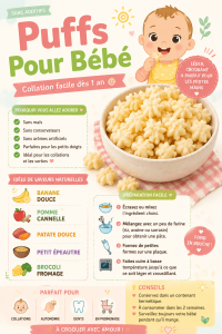 Puffs sains faits maison pour bébés sur une assiette.