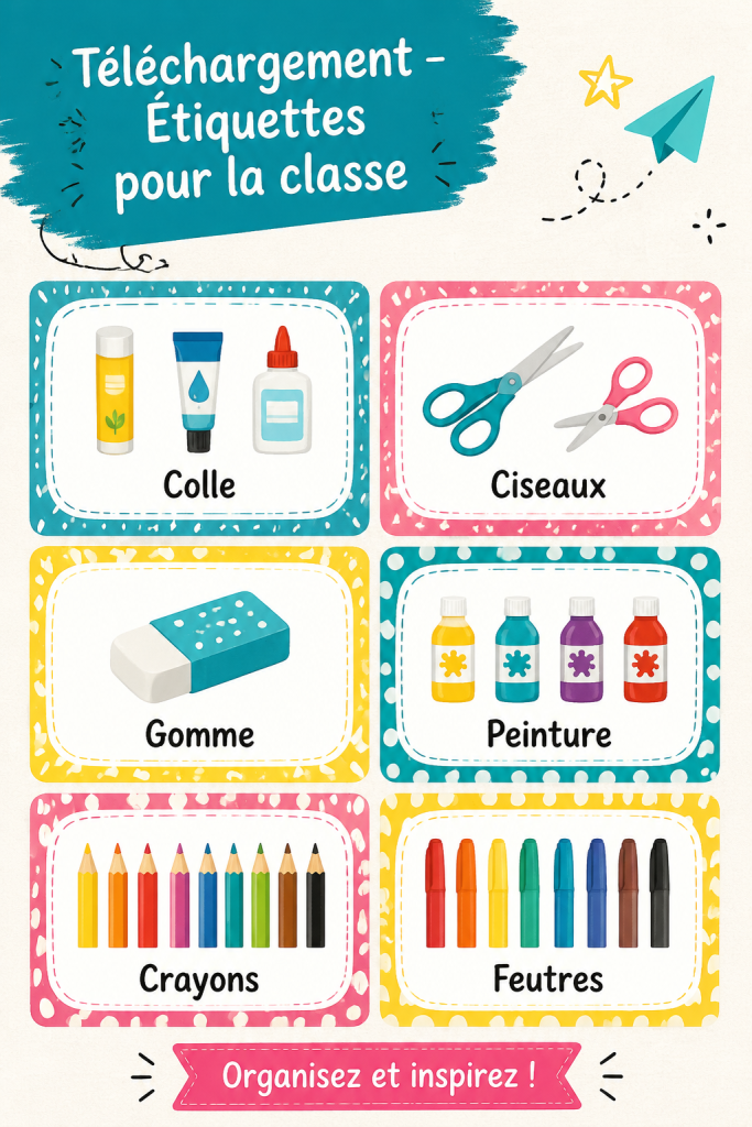 Modèles d'étiquettes éducatives prêtes à être téléchargées et imprimées.