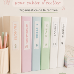 Étiquettes personnalisables pour fournitures scolaires colorées
