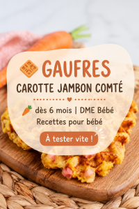 Gaufres carotte jambon comté pour bébé, prêtes à être servies avec une belle présentation.