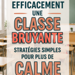 Un enseignant gérant une classe bruyante avec des élèves attentifs.