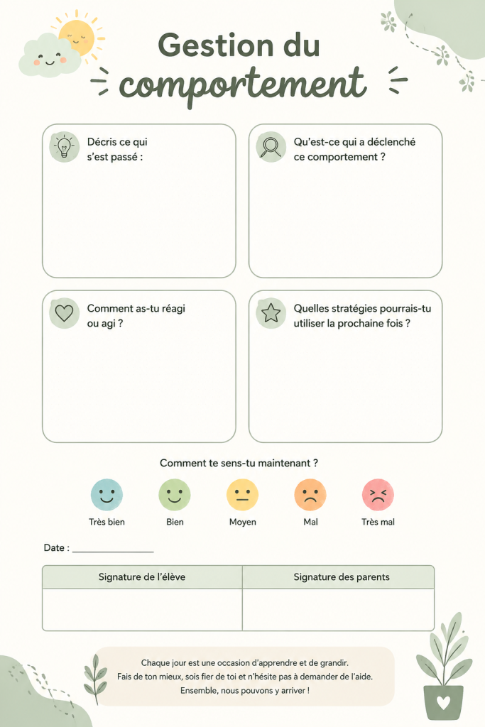 Image illustrant la gestion du comportement avec des personnes interagissant de manière positive.