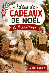 Assemblage de cadeaux de Noël faits maison avec des décorations colorées et chaleureuses.