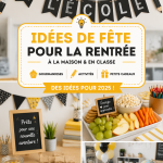 Fête de rentrée scolaire avec une décoration colorée et des activités ludiques.