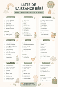 Inspiration pour une liste de naissance avec des articles et des idées uniques