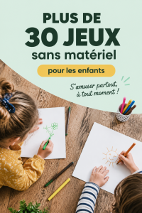 Un groupe d'enfants jouant à des jeux d'imagination sans matériel dans un parc