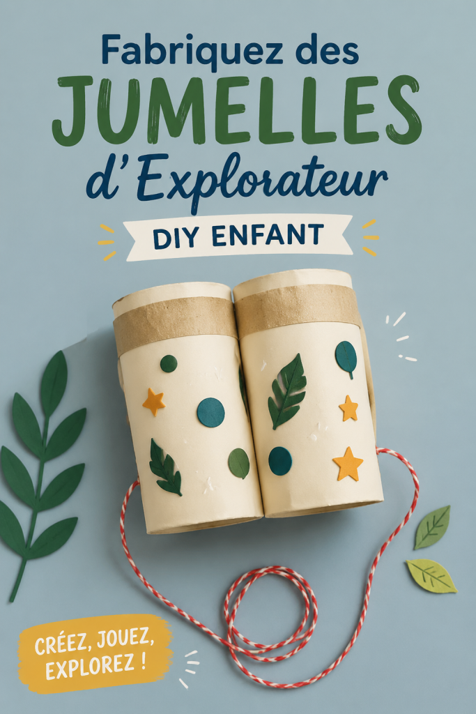 Jumelles d'explorateur faites maison pour enfants, colorées et amusantes.