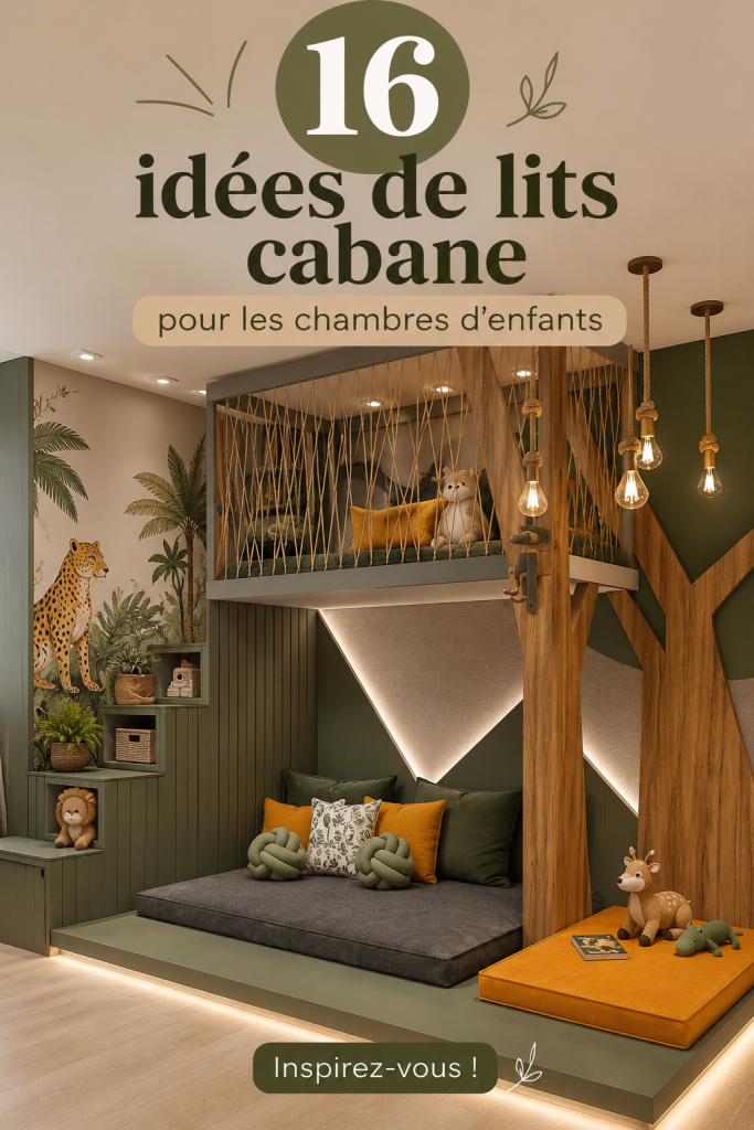 Un lit cabane inspirant dans une chambre d'enfant décorée.