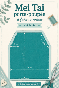 Un Mei Tai porte-poupée fabriqué à la main, décoré de motifs colorés et de tissu doux.
