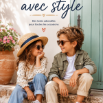 Un enfant habillé avec style, portant une tenue colorée et tendance.