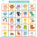 Une affiche colorée d'imagettes-récompenses pour motiver les enfants.