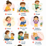 Un enfant détendu en train de pratiquer une activité relaxante