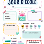 Pancarte colorée pour la rentrée 2024-2025 avec des motifs scolaires.