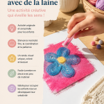 Enfants s'amusant à peindre avec de la laine, créant des œuvres colorées.