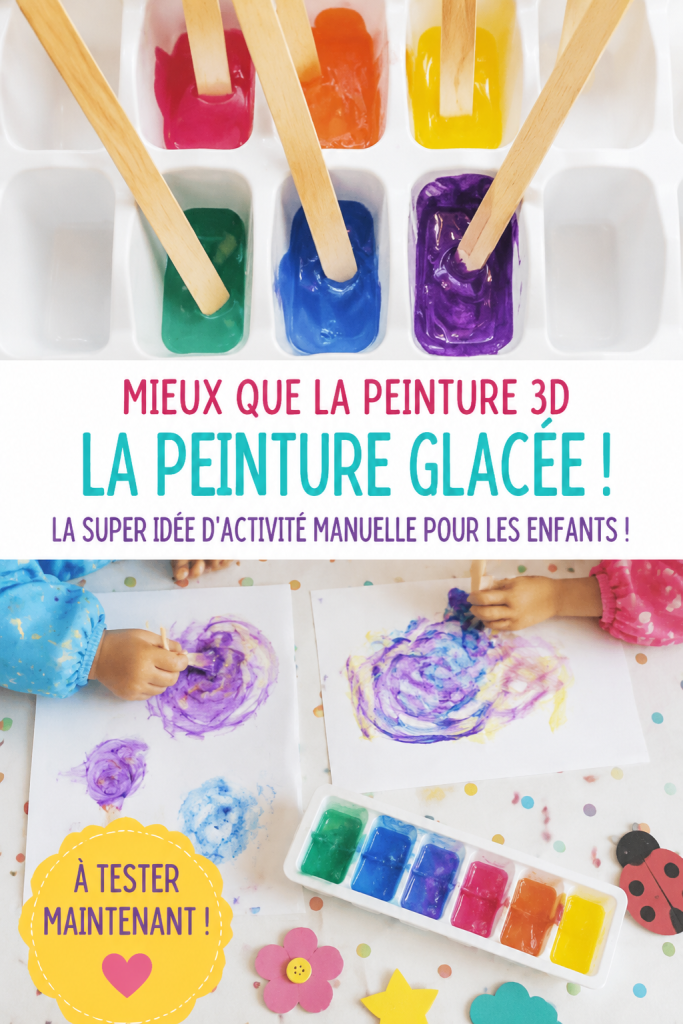 Un enfant en train de s'amuser avec de la peinture glacée colorée.