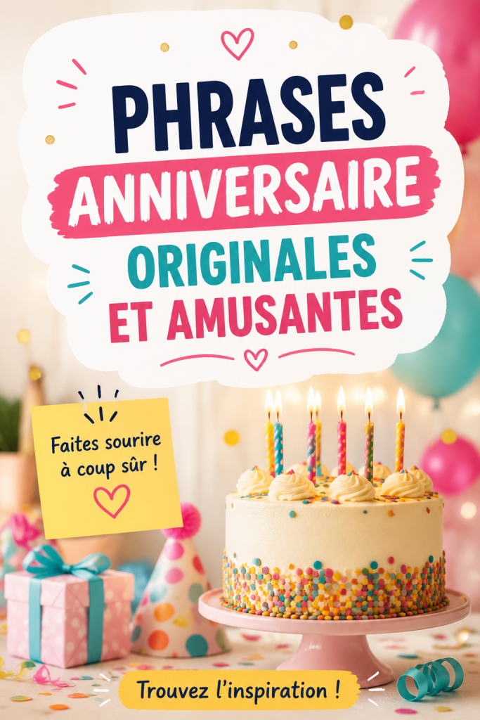 Un collage de cartes d'anniversaire avec des phrases amusantes