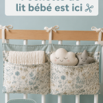 Pochette de lit bébé en tissu coloré et motif ludique