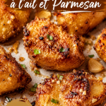 Pommes de terre croustillantes à l'ail et Parmesan, servies dans un plat élégant.