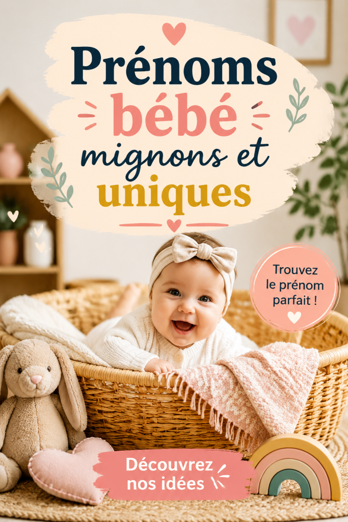 Un collage de prénoms mignons et uniques pour bébés