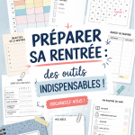 Image montrant des outils scolaires alignés sur un bureau pour la rentrée