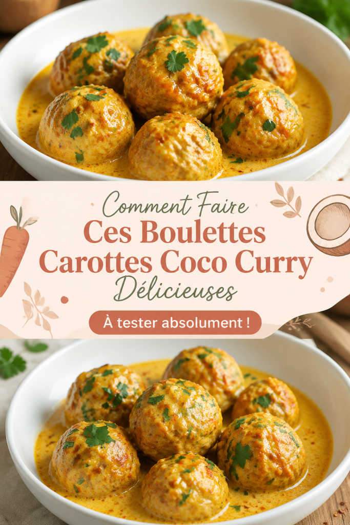 Boulettes de carottes et coco parfumées au curry sur une assiette colorée