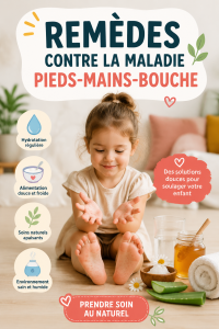 Une maman prenant soin de son enfant avec des traitements naturels contre la maladie pieds-mains-bouche