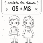 Enfants prêts pour leur rentrée en grande et moyenne section, souriant et enthousiastes.