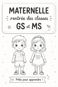 Enfants prêts pour leur rentrée en grande et moyenne section, souriant et enthousiastes.