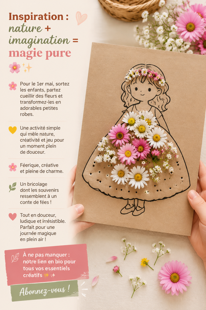 Enfants récoltant des fleurs pour créer des robes colorées
